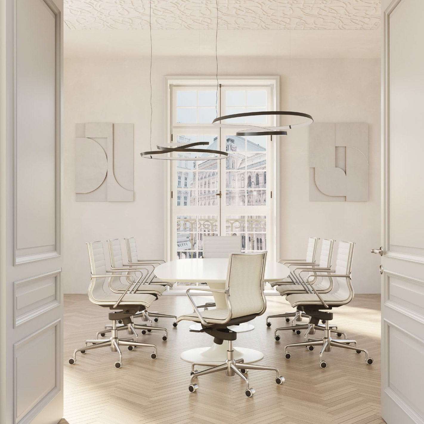 alia c sedia bianca collezione executive Moving Chairs