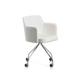 seduta imbottita colore bianco ruote base ragno Dafne Moving